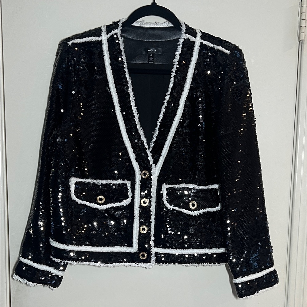 Aqua Women’s Sequined Jacket. NWT